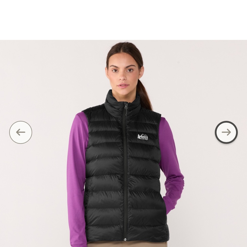 NWOT REI Women’s Black Puffer Down Vest w/ Pockets (M)